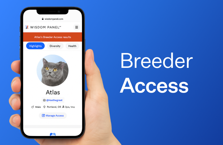 Breeder Access Screenshot for MyCatDNA
